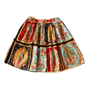 Virgin Mary of Guadalupe rockabilly skirt with pockets Size Medium